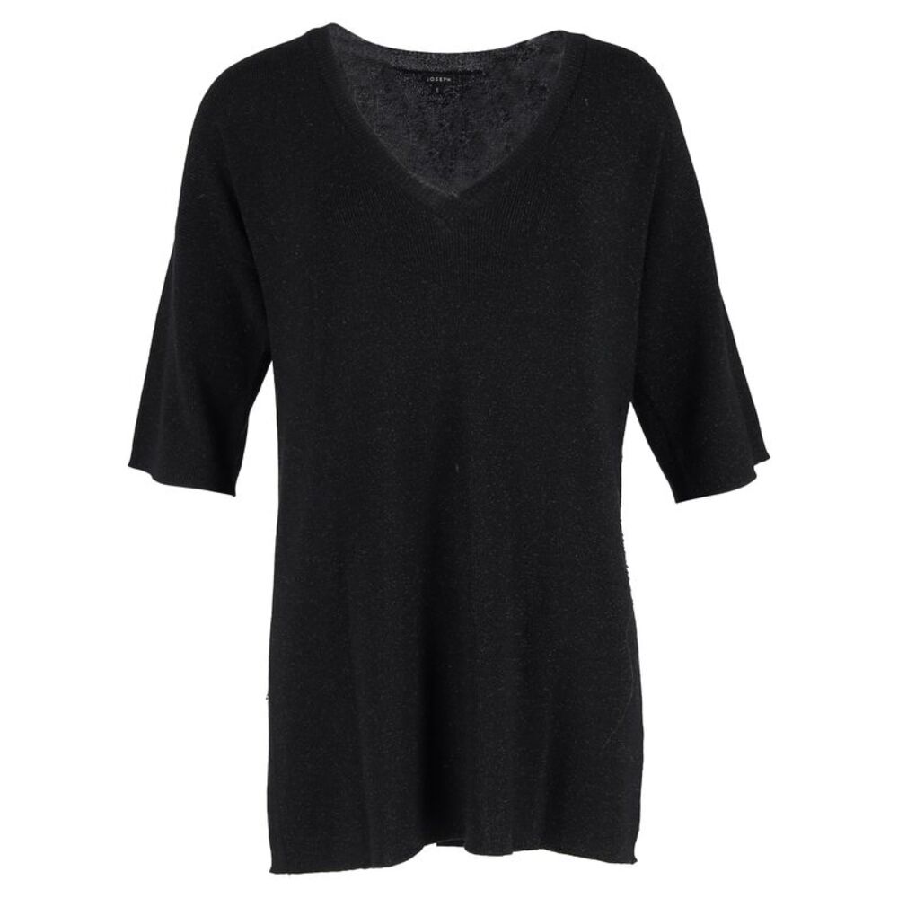 Joseph Knit V-neck Jumper in Black Lurex